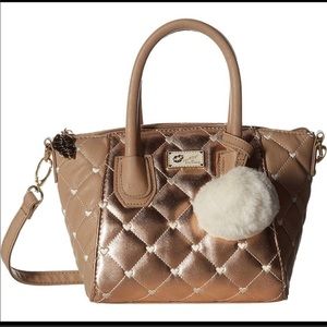 Betsey Johnson Quilted Gold and Cream Bag